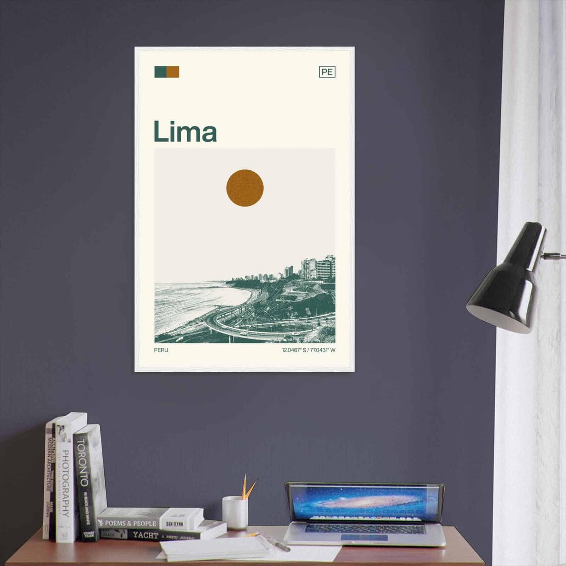 Lima Peru Minimalist Monochrome Travel Poster - Image 3