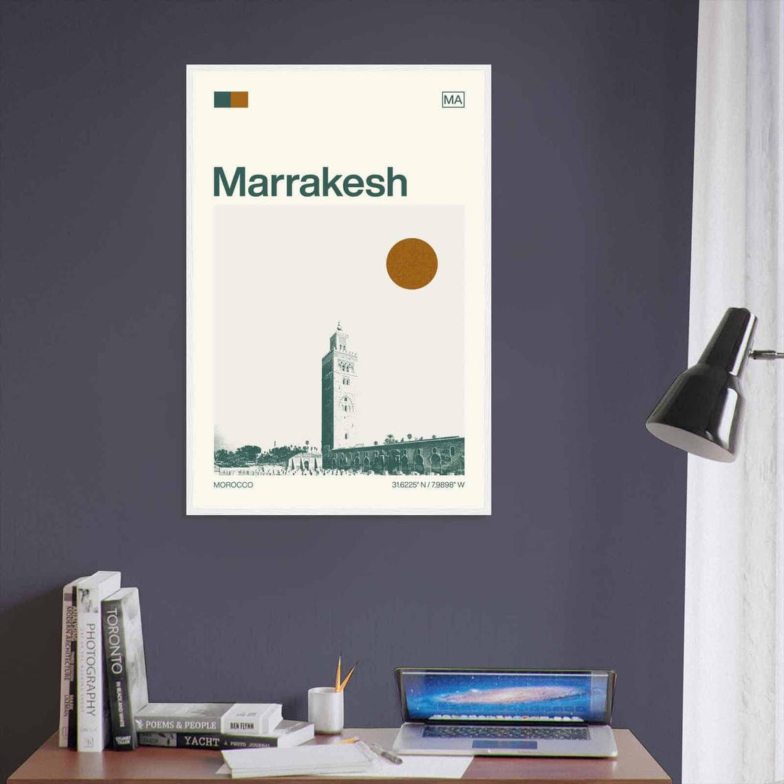 Marrakesh Morocco Minimalist Monochrome Travel Photo Poster - Image 3