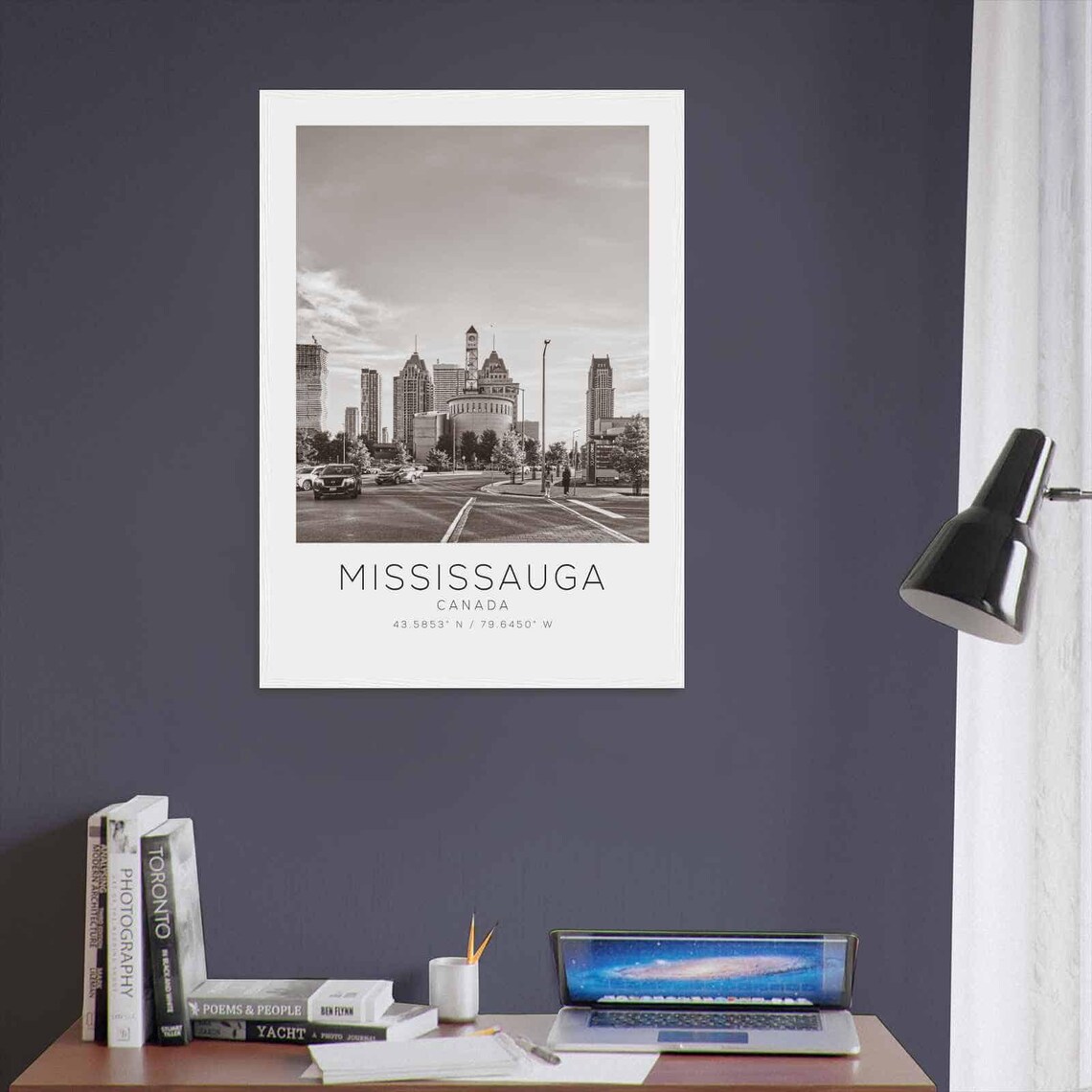Mississauga Canada Downtown Street Scene Black and White Photo Poster - Image 3