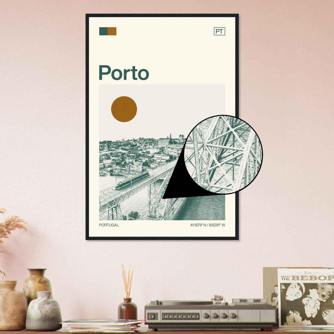 Porto Portugal Dom Luis I Bridge River Minimalist Travel Poster - Image 4