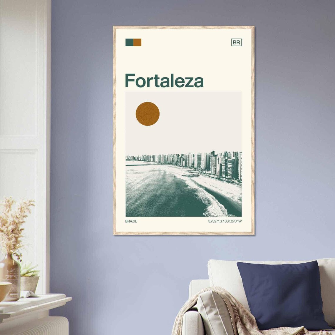 Fortaleza Brazil Minimalist Monochrome Travel Poster - Image 2
