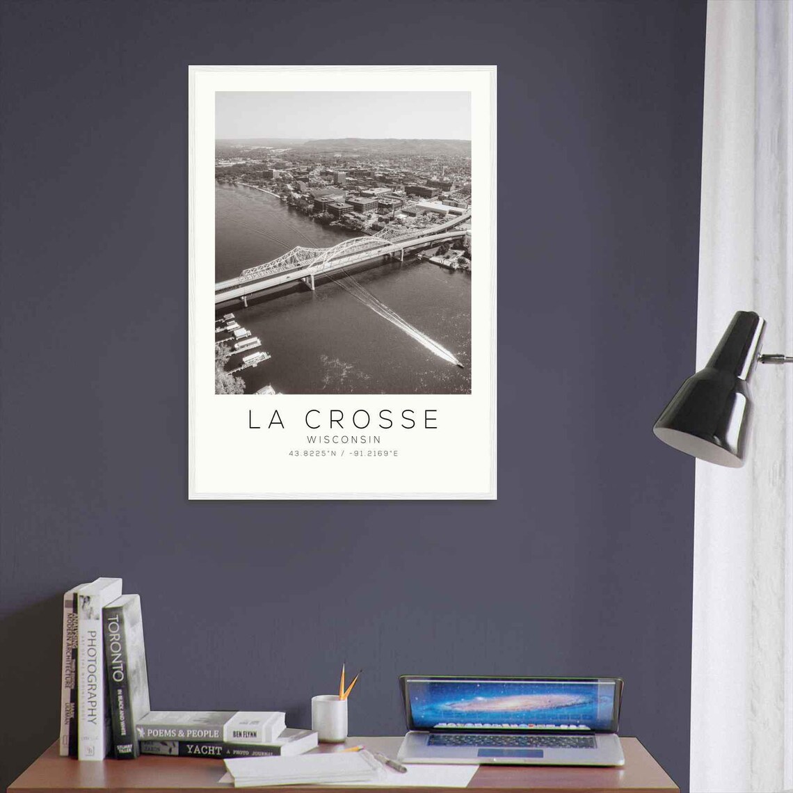 La Crosse Wisconsin Mississippi River Bridge Aerial Photo Poster - Image 3