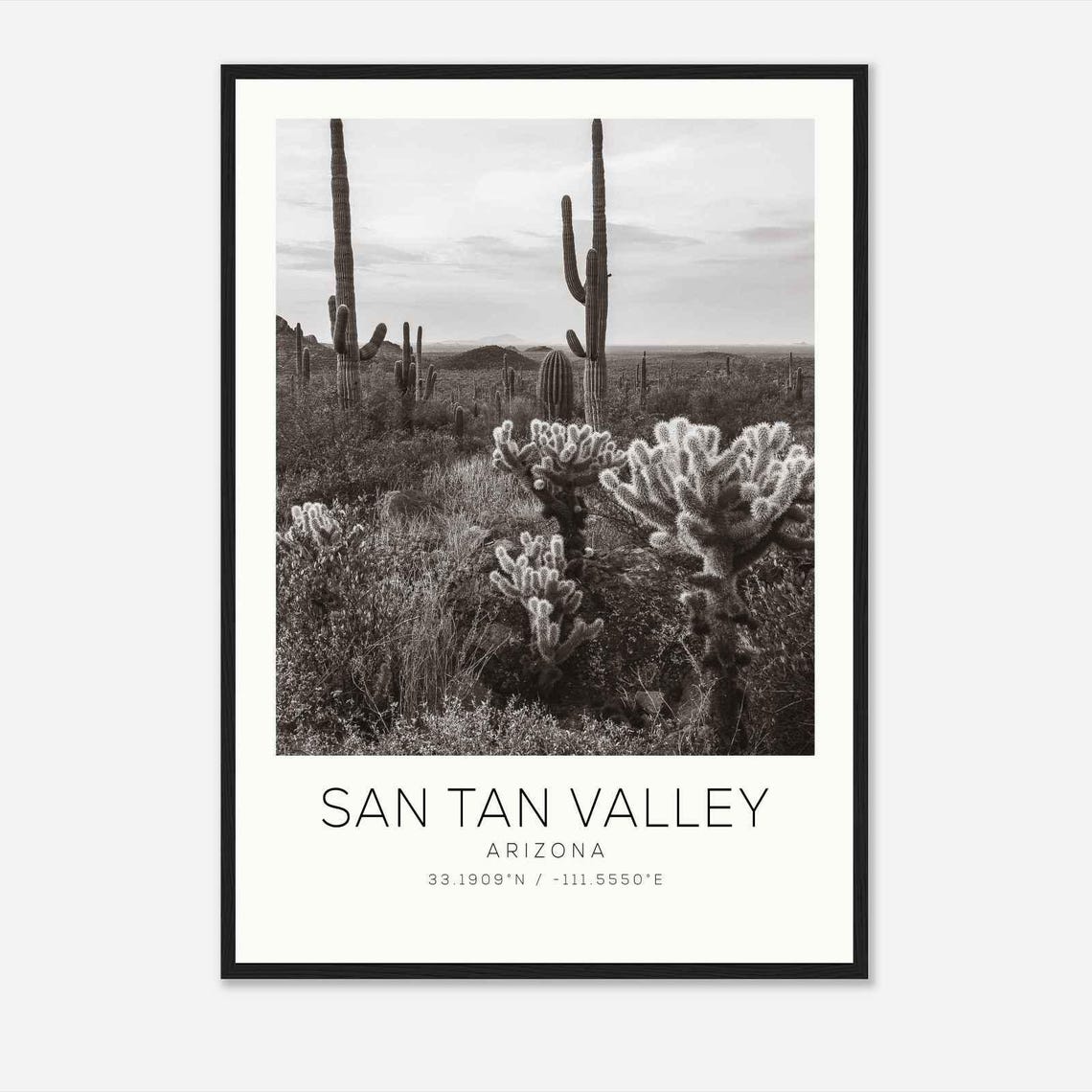 San Tan Valley Arizona Desert Saguaro Cactus Landscape Poster
