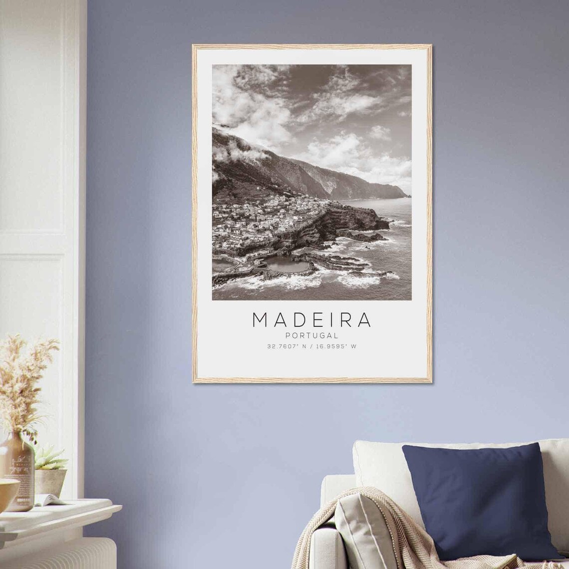 Madeira Portugal Travel Photo Poster Bw Madeira Travel Print Minimalist Travel Poster Print Ds2 - Image 2