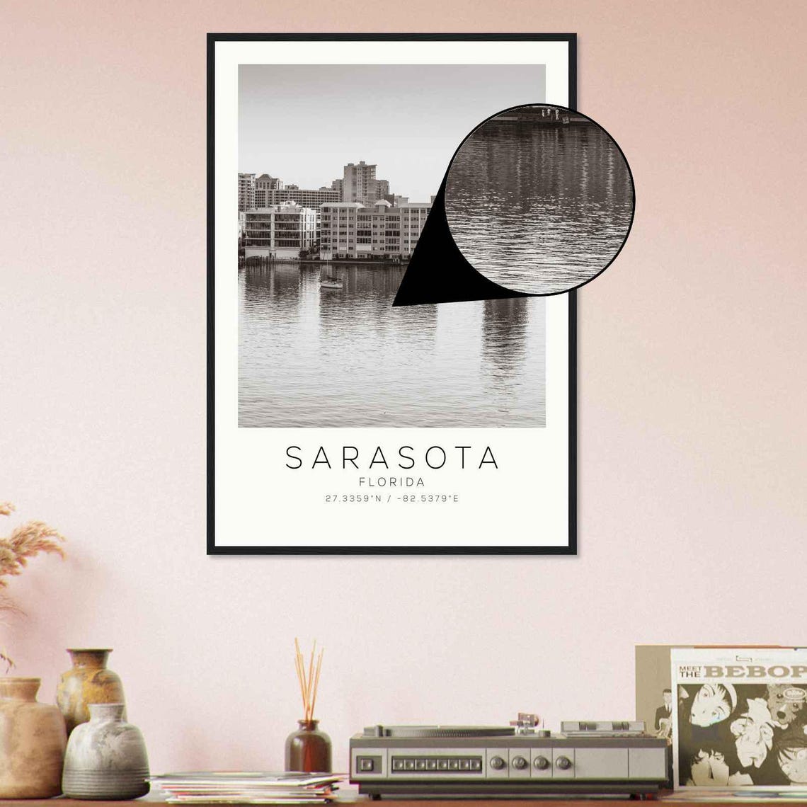 Sarasota Florida Bayfront Condos Sailboat Minimalist Photo Poster - Image 4