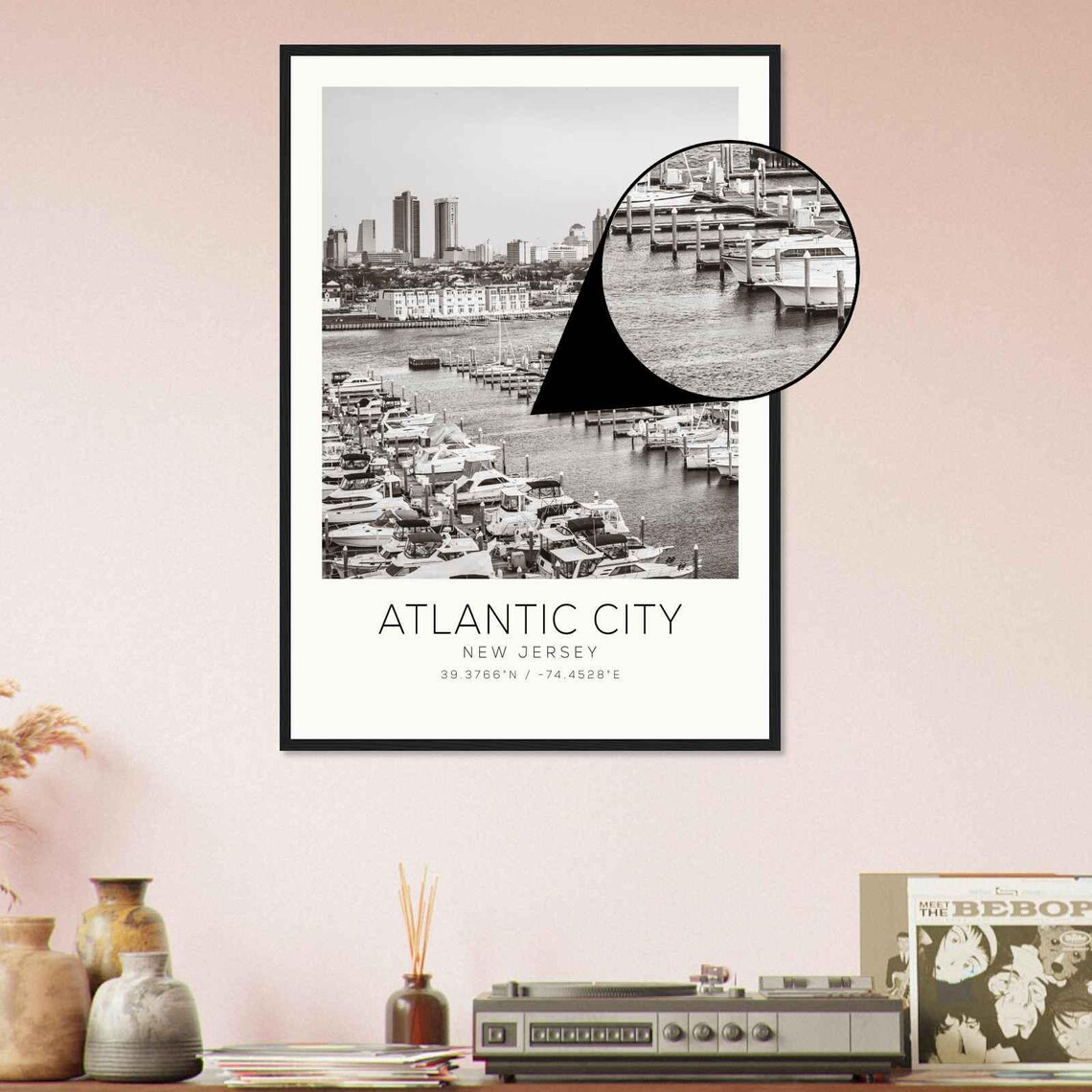 Atlantic City New Jersey Marina Boats Harbor Waterfront Poster - Image 4