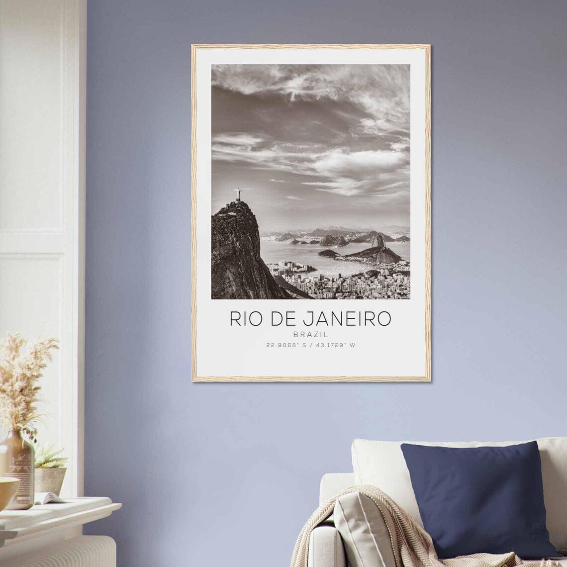 Rio De Janeiro Brazil Travel Photo Poster Bw Rio De Janeiro Travel Print Minimalist Travel Poster Print - Image 2