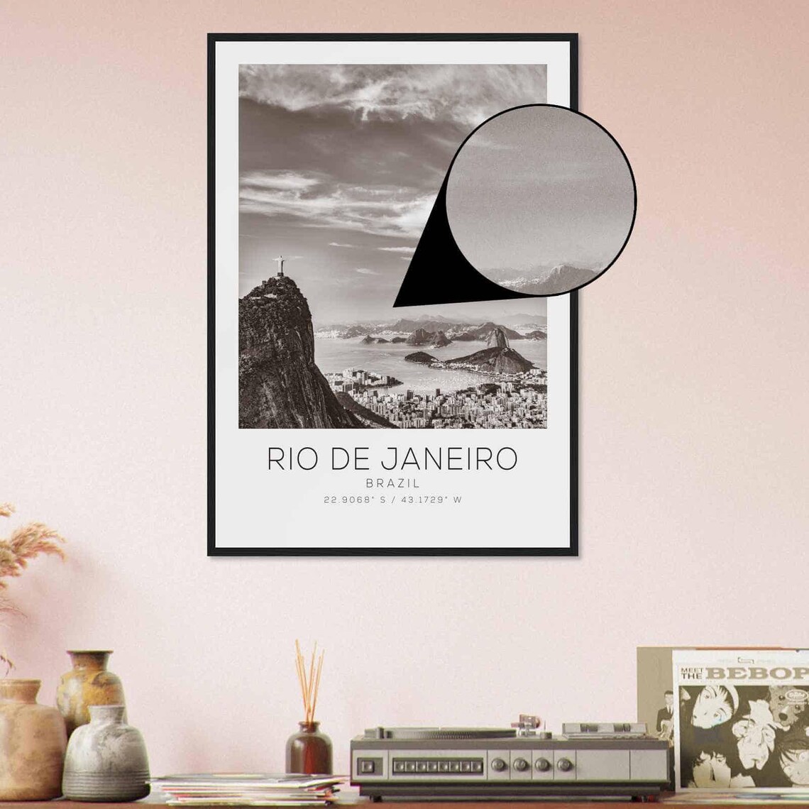 Rio De Janeiro Brazil Travel Photo Poster Bw Rio De Janeiro Travel Print Minimalist Travel Poster Print - Image 4