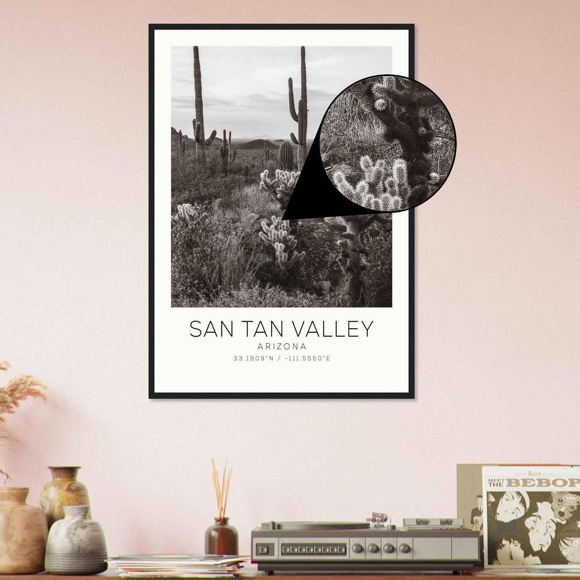 San Tan Valley Arizona Desert Saguaro Cactus Landscape Poster - Image 4