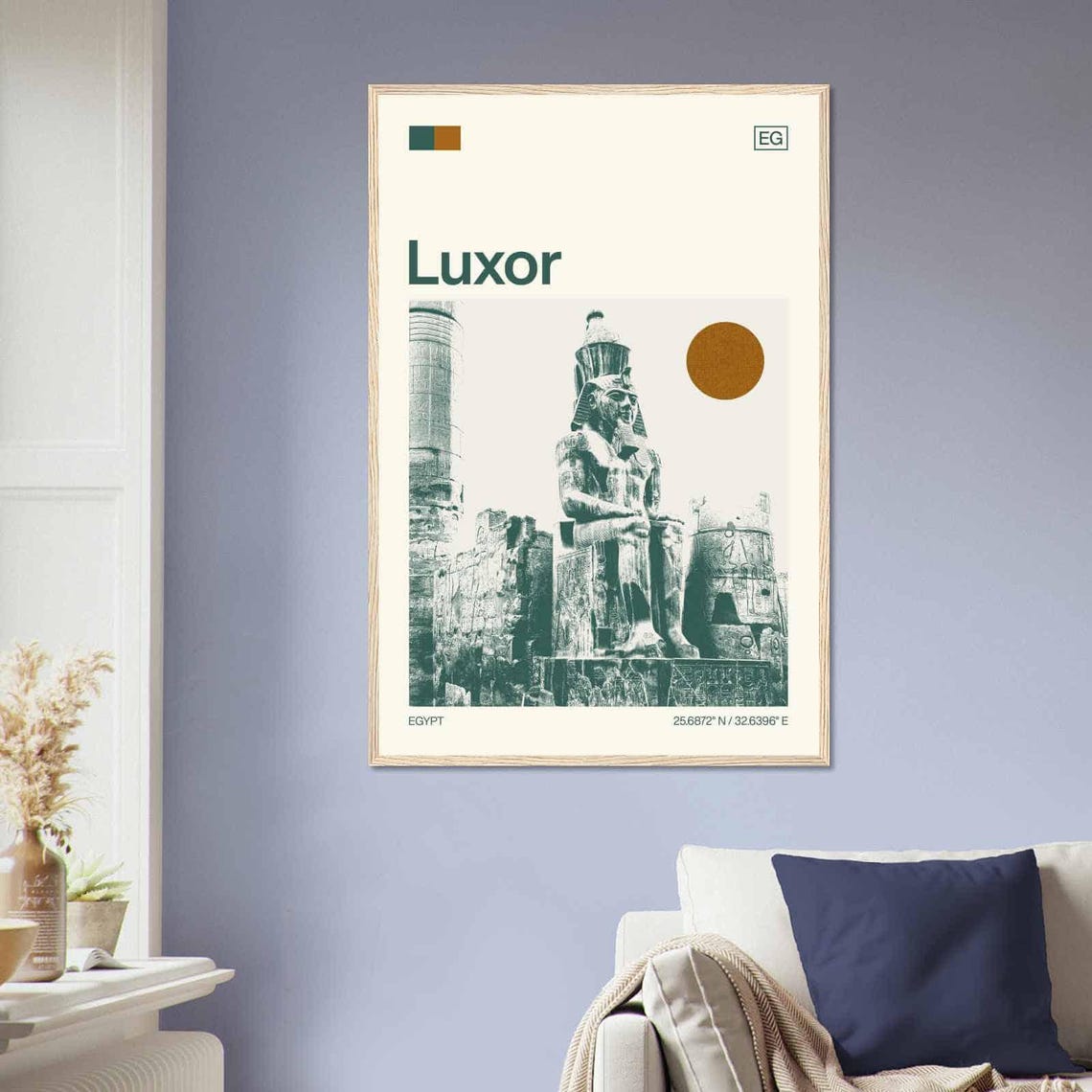 Luxor Egypt Minimalist Monochrome Travel Photo Poster - Image 2