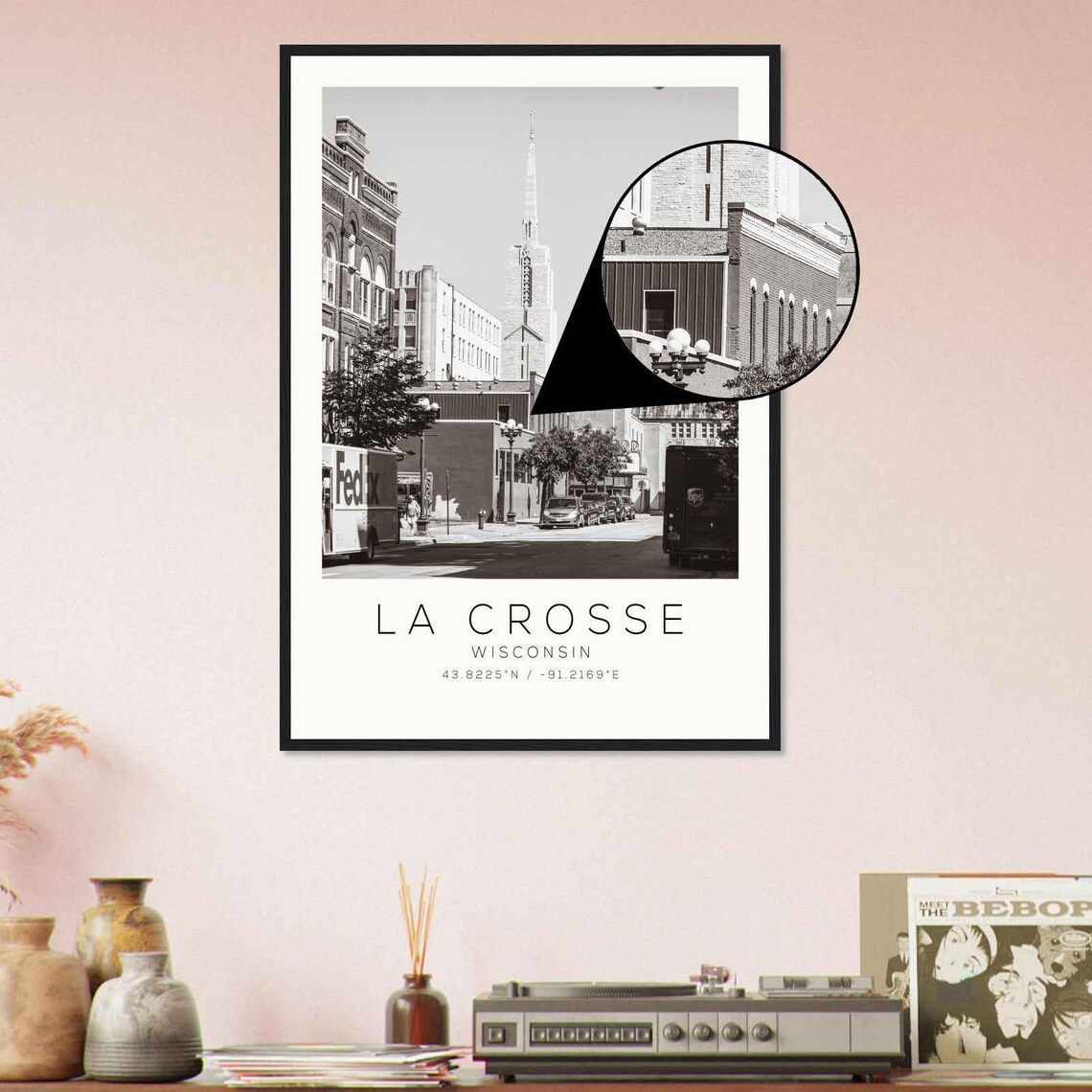 La Crosse Wisconsin Historic Downtown Street Black White Photo Poster - Image 4