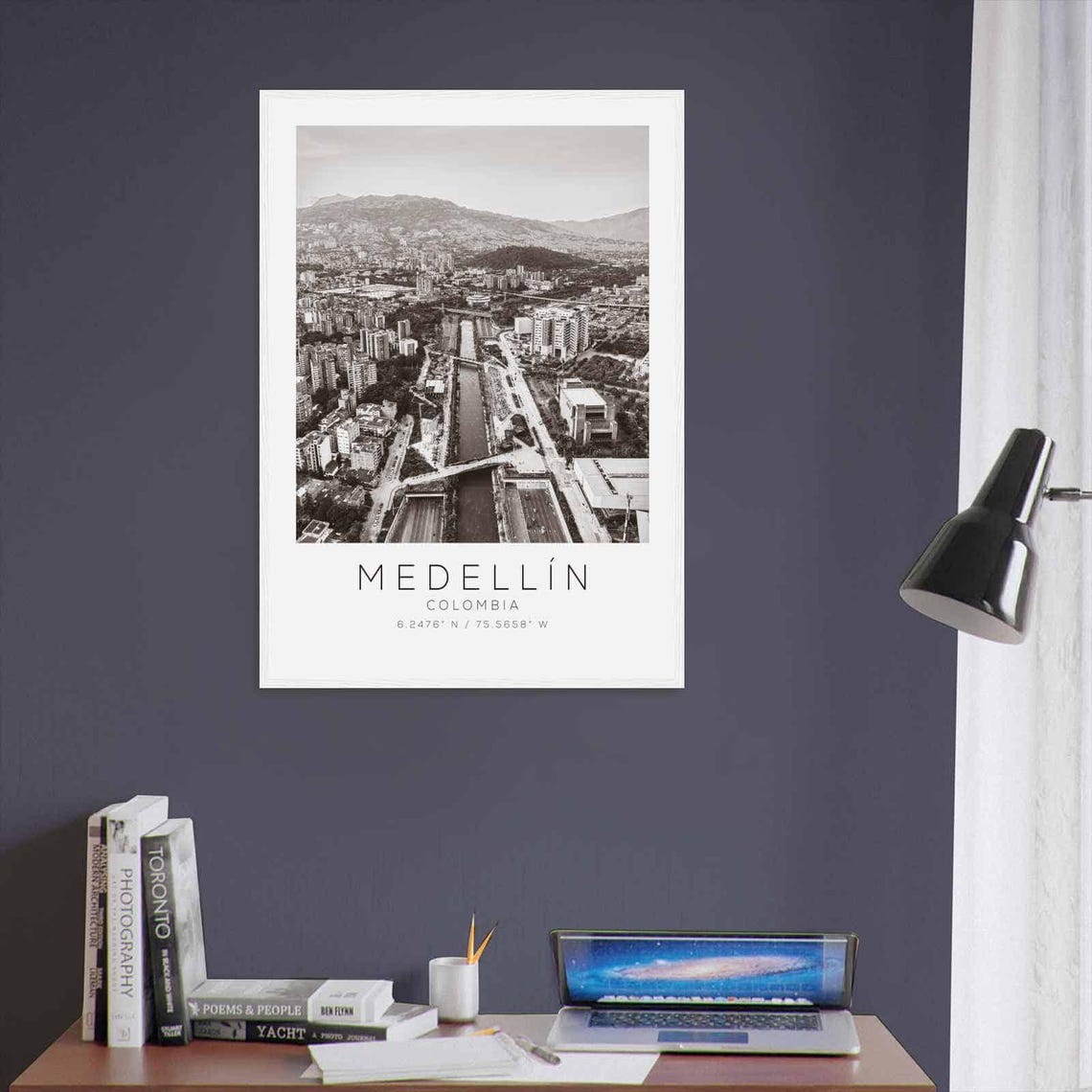 Medellin Colombia Travel Photo Poster Bw Medellin Travel Print Minimalist Travel Poster Print - Image 3