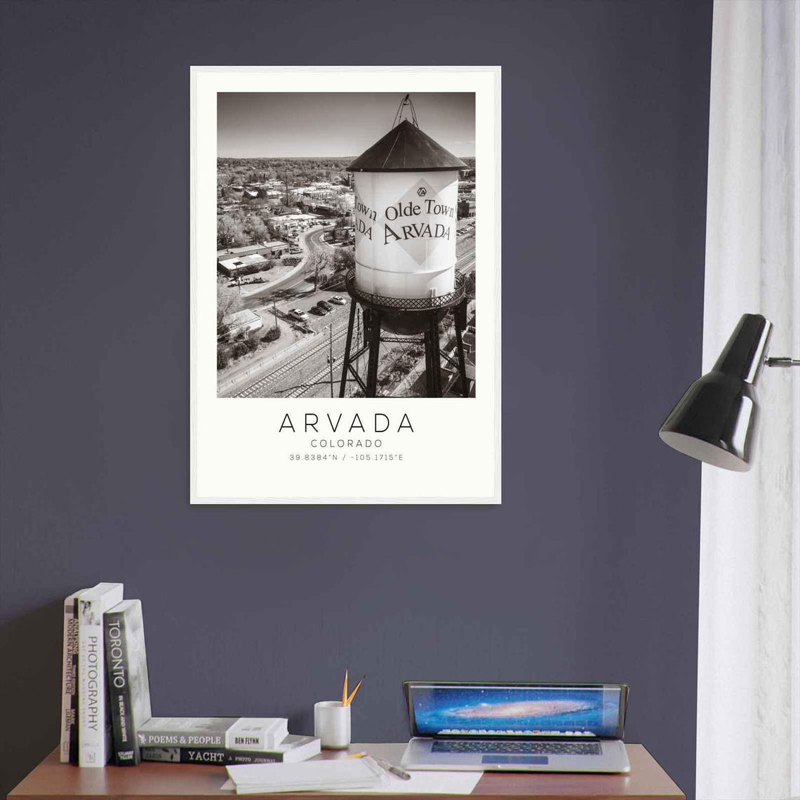 Arvada Colorado Olde Town Water Tower Aerial Town View Poster - Image 3