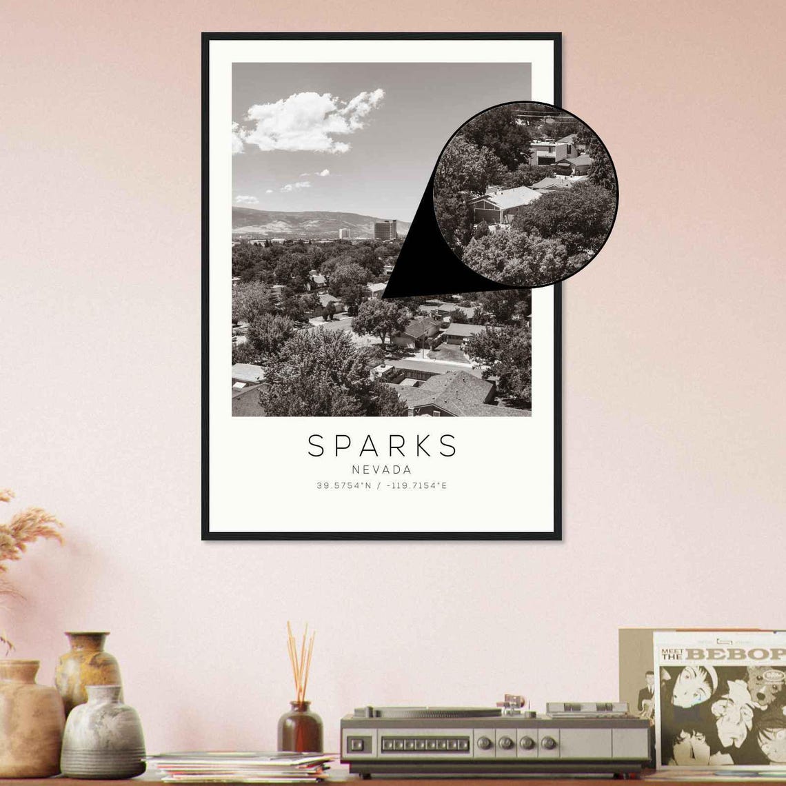 Sparks Nevada Suburban Skyline Mountains Minimalist Photo Poster - Image 4