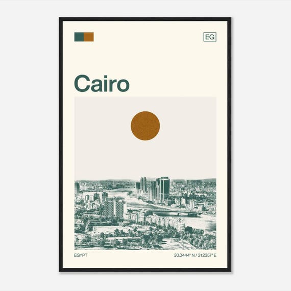 Cairo Egypt Minimalist Monochrome Travel Photo Poster