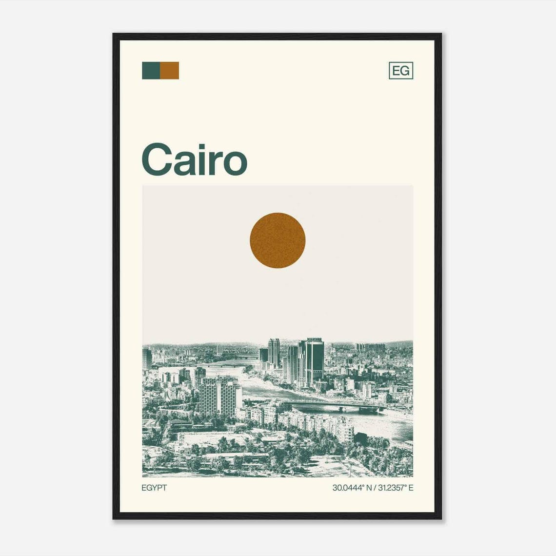 Cairo Egypt Minimalist Monochrome Travel Photo Poster