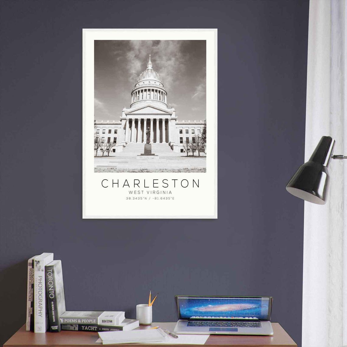 Charleston West Virginia State Capitol Gold Dome Column Front Poster - Image 3