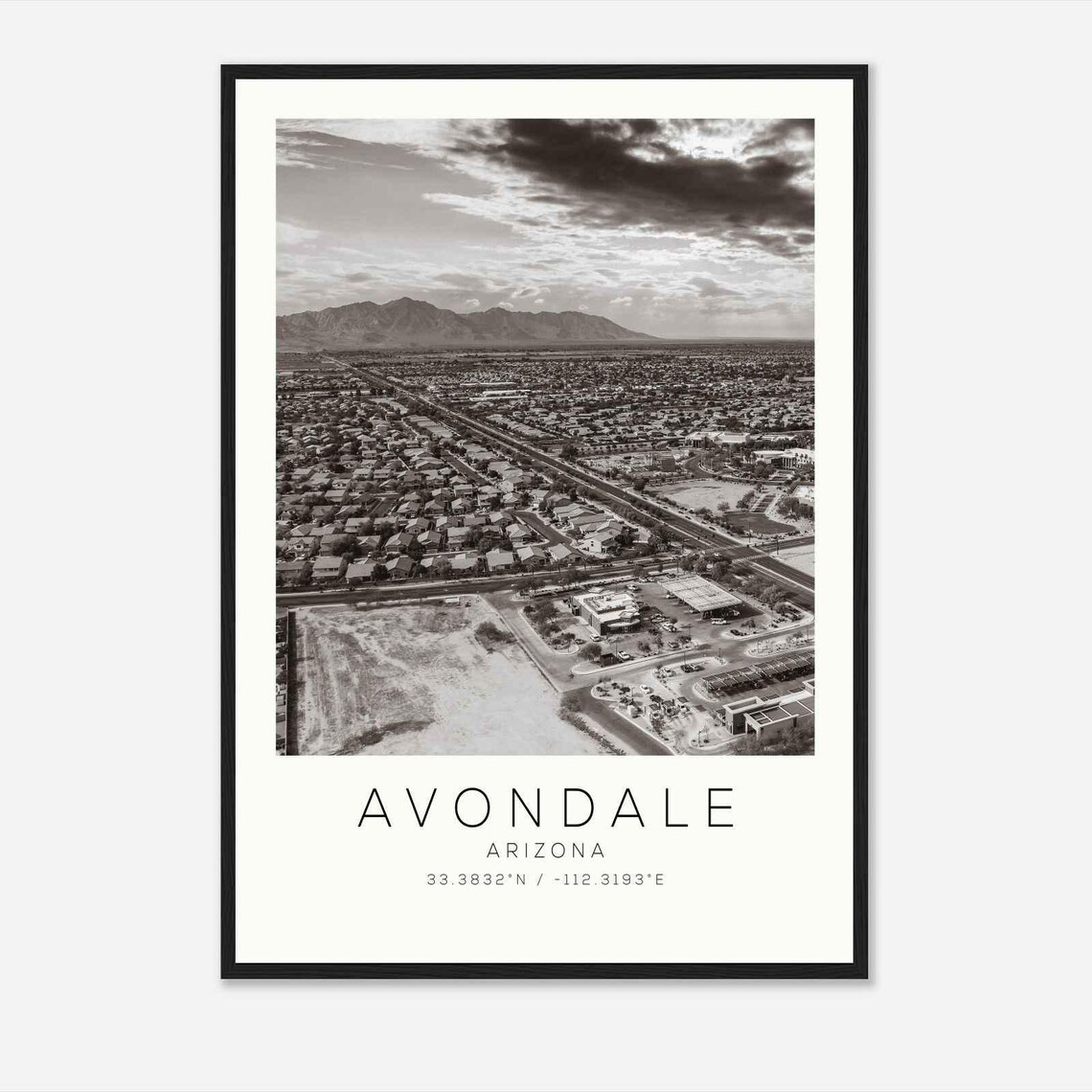 Avondale Arizona Desert Mountain Aerial Cityscape Photo Poster