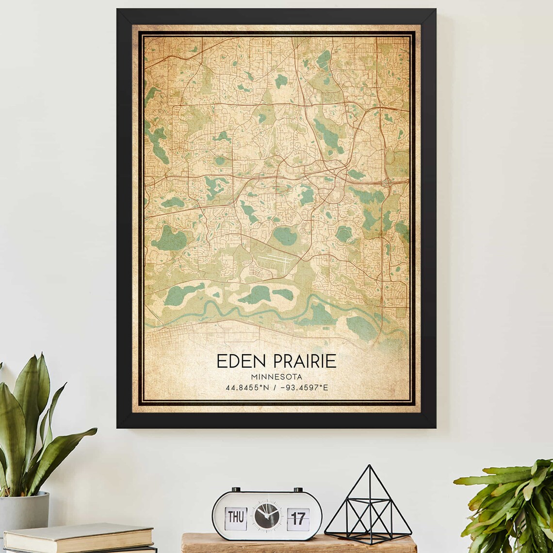 Eden Prairie Minnesota Vintage Map Art Print