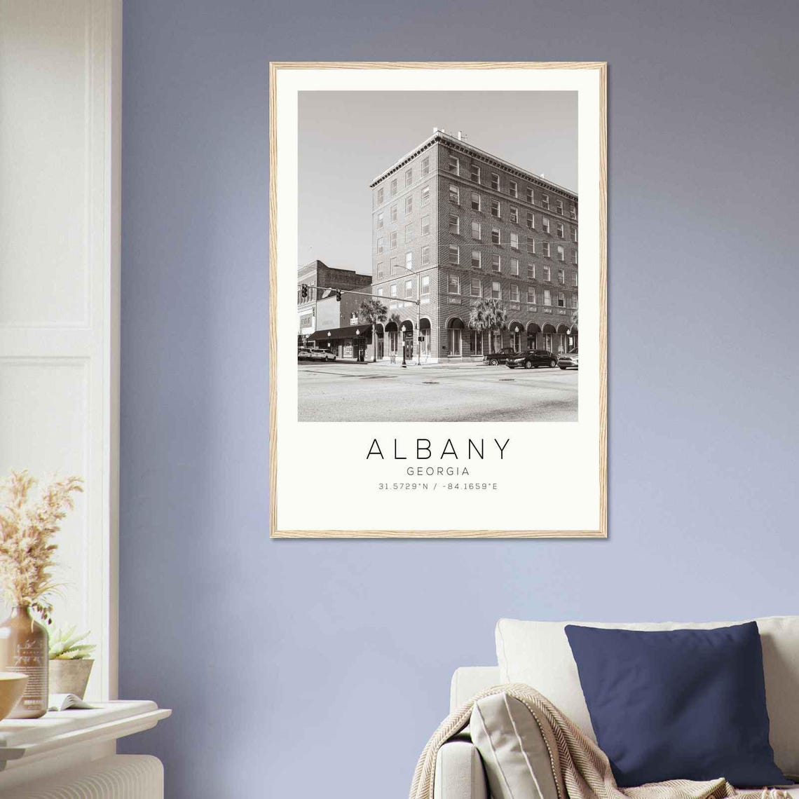 Albany Georgia Historic Downtown Building Black White Photo Poster - Image 2