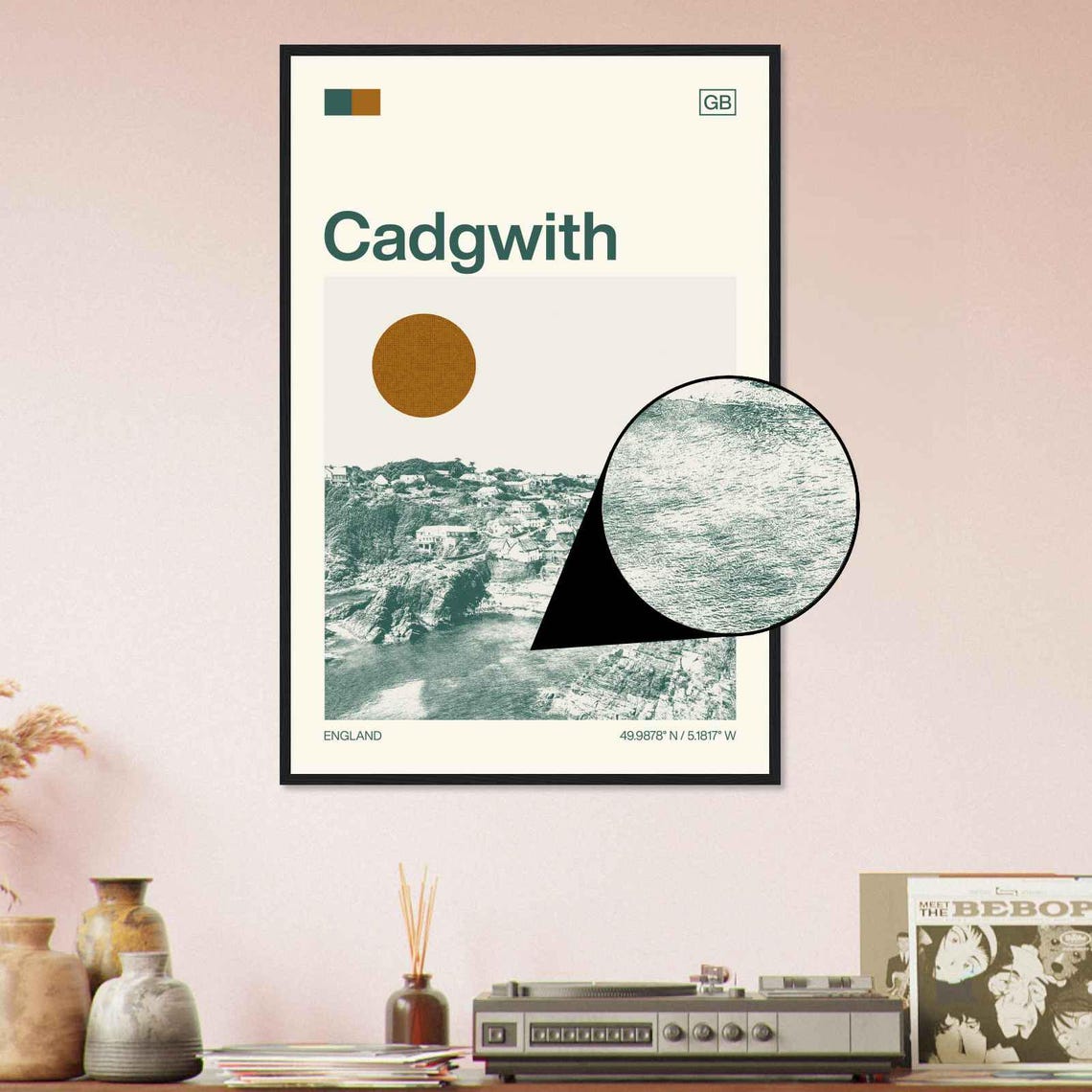 Cadgwith England Coastal Cove Fishing Village View Art Poster - Image 4
