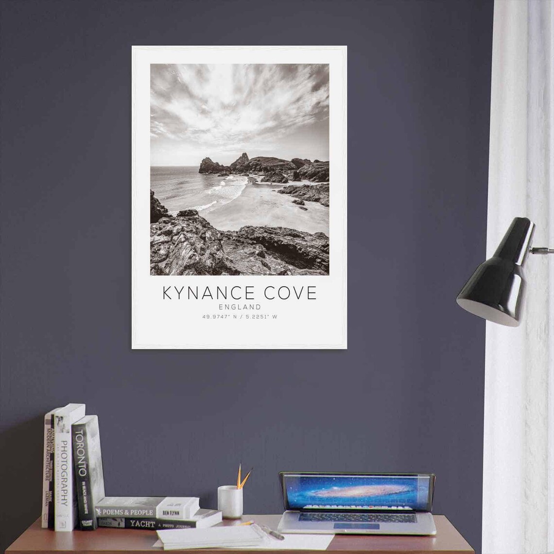 Kynance Cove England Travel Photo Poster Bw Kynance Cove Travel Print Minimalist Travel Poster Print - Image 3