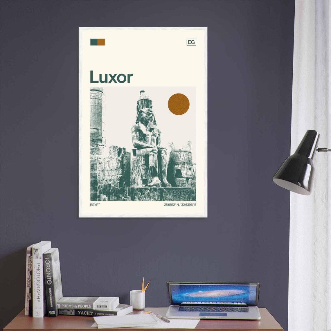 Luxor Egypt Minimalist Monochrome Travel Photo Poster - Image 3
