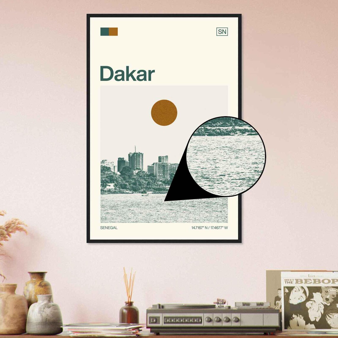 Dakar Senegal Minimalist Monochrome Travel Poster - Image 4