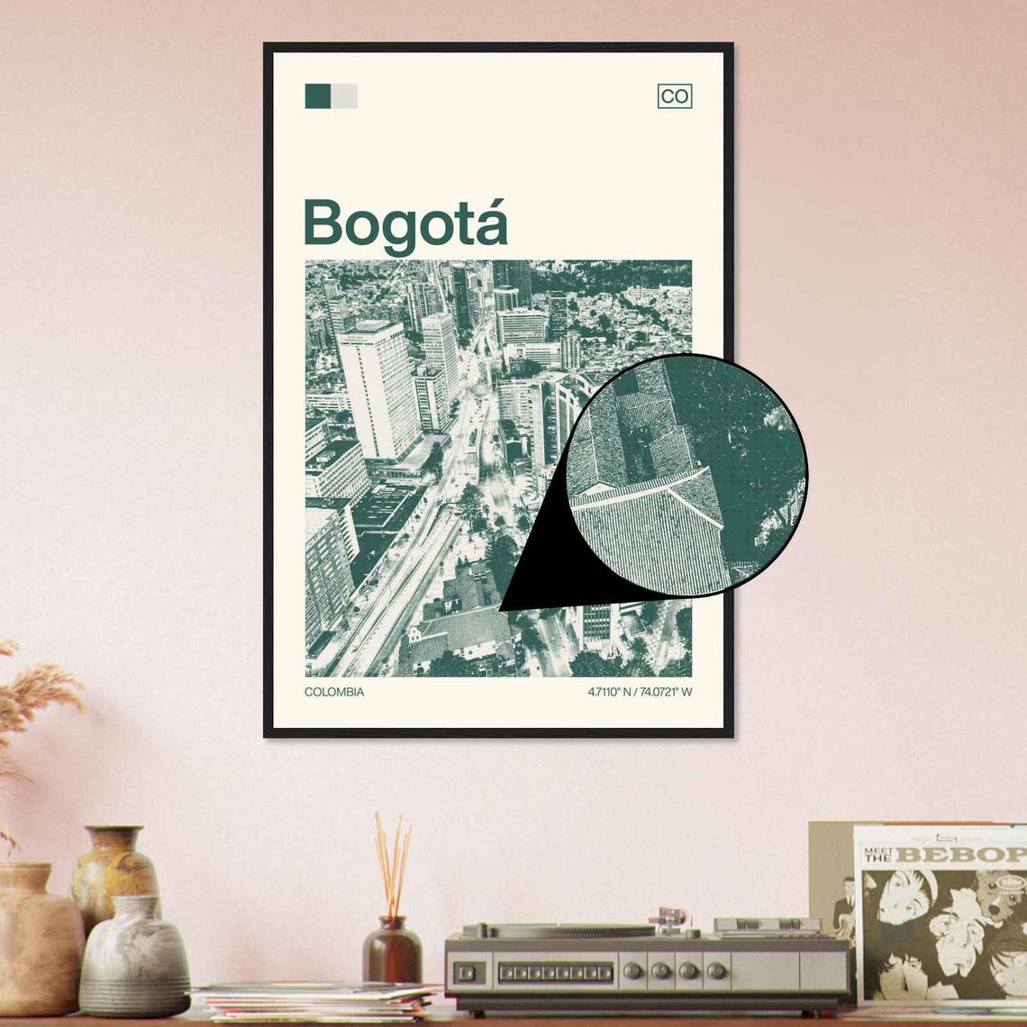 Bogota Colombia Minimalist Monochrome Travel Photo Poster - Image 4