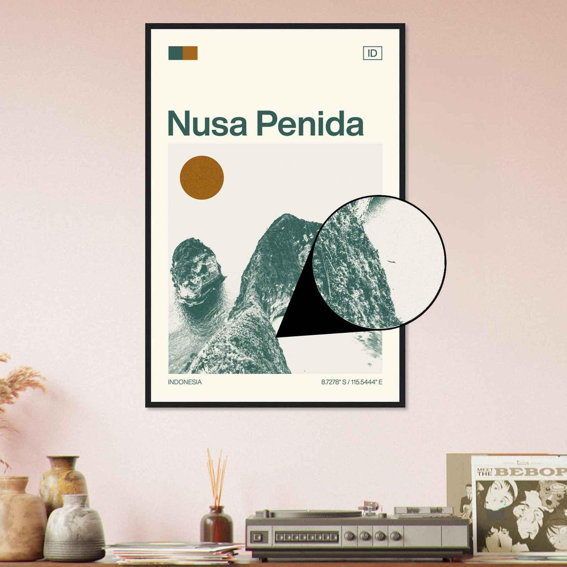 Nusa Penida Indonesia Sea Cliffs Island Minimalist Travel Poster - Image 4
