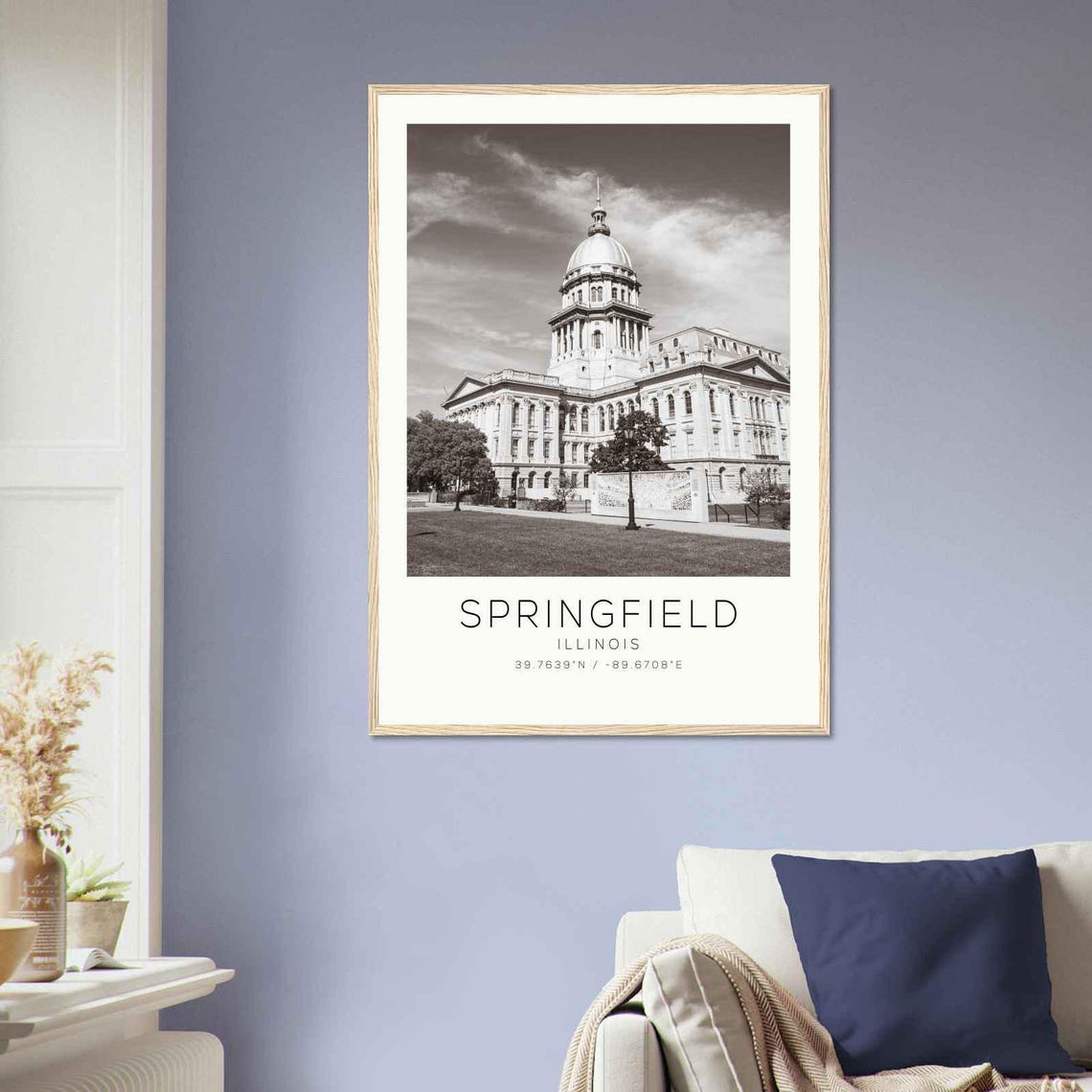 Springfield Illinois State Capitol Dome Building Photo Travel Poster - Image 2