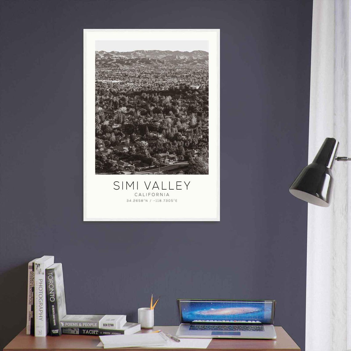Simi Valley California Suburban Mountain View Minimalist Photo Poster - Image 3