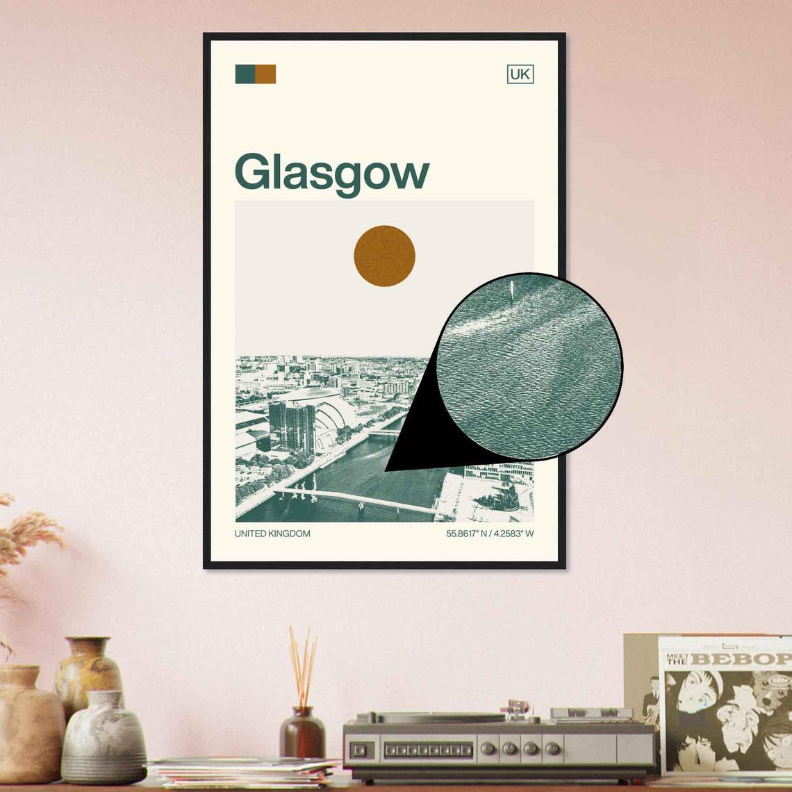 Glasgow River Clyde Aerial Bridges Concert Hall View Travel Poster - Image 4
