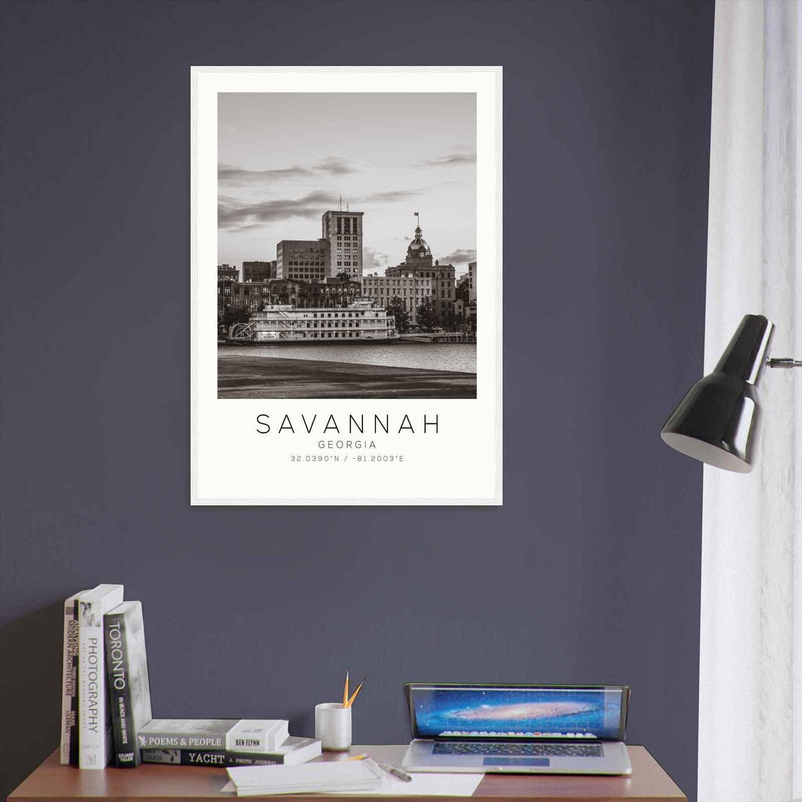 Savannah Georgia Riverboat Waterfront View Minimalist Photo Poster - Image 3