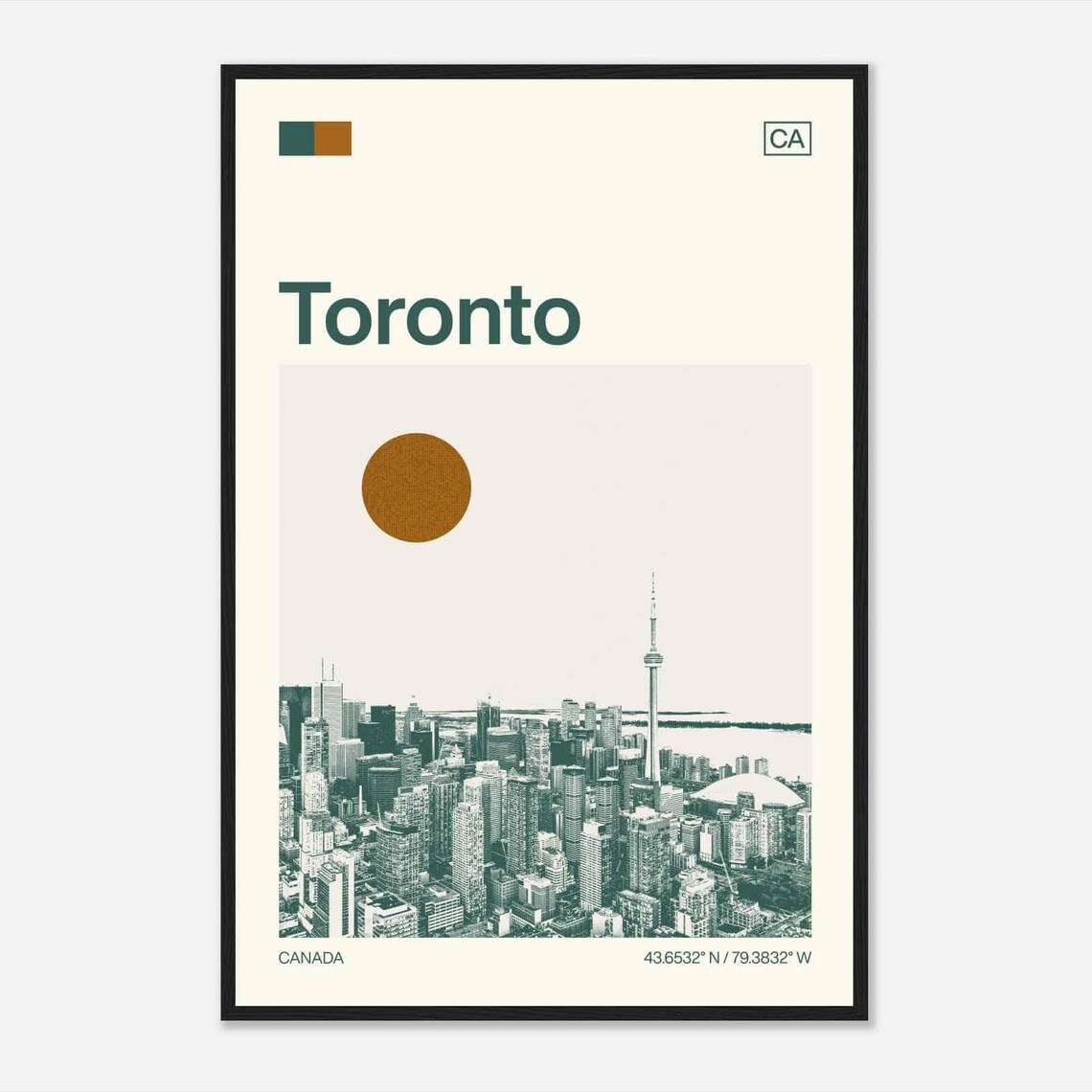Toronto Canada Minimalist Monochrome Travel Poster