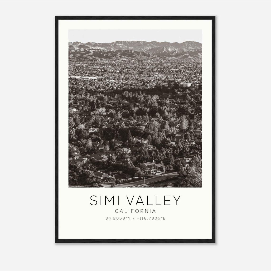 Simi Valley California Suburban Mountain View Minimalist Photo Poster