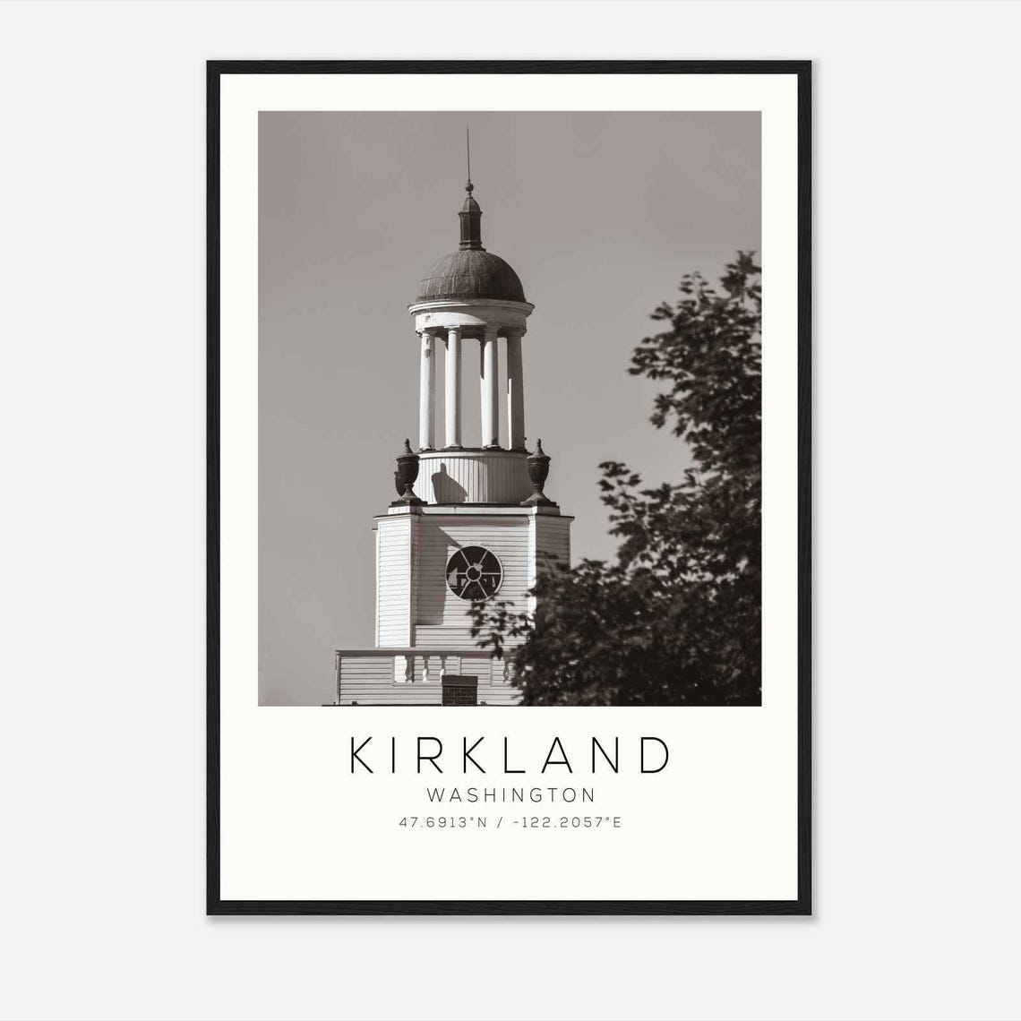 Kirkland Washington Historic Cupola Clock Tower Photo Poster