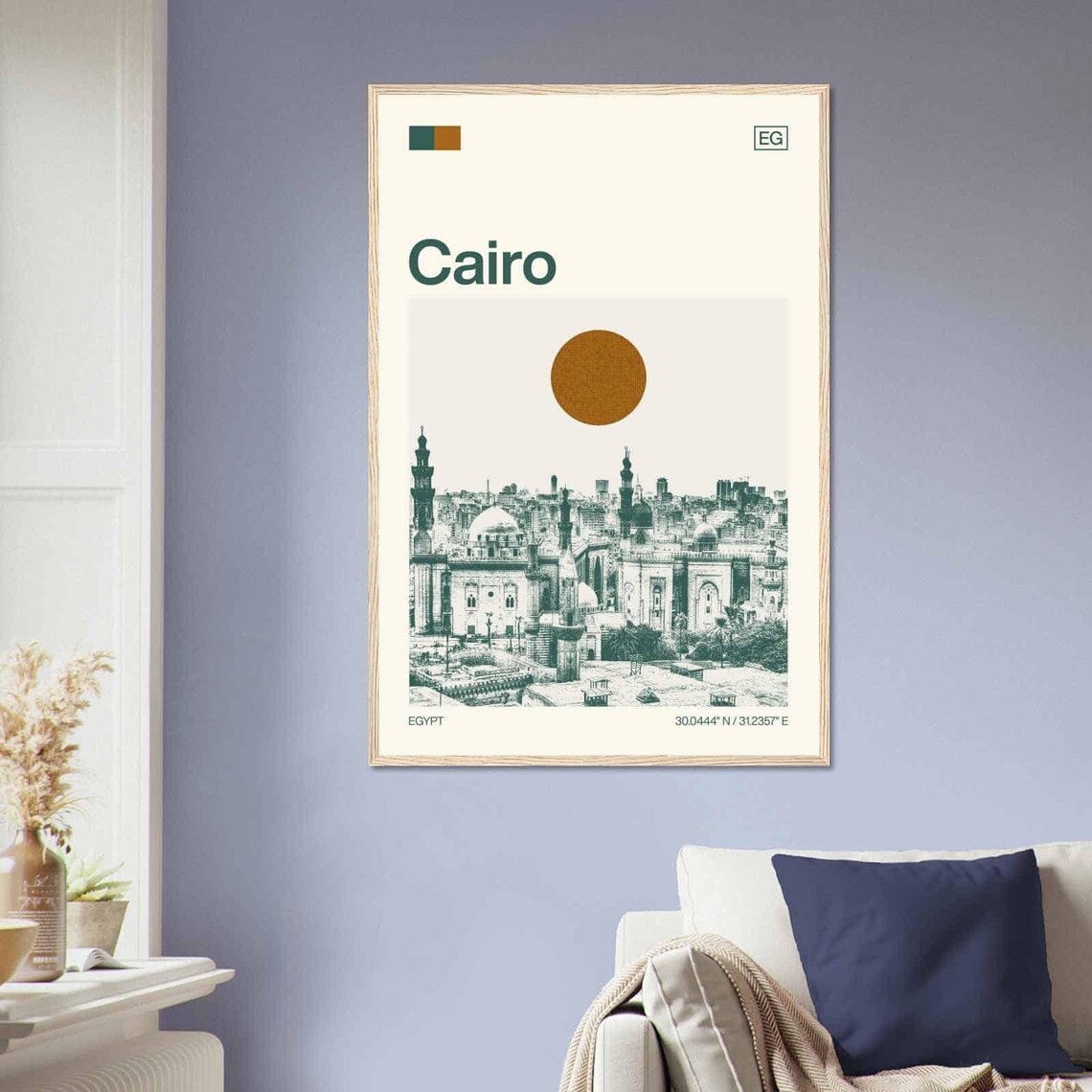 Cairo Egypt Historic Mosque and Minaret View Art Travel Poster - Image 2