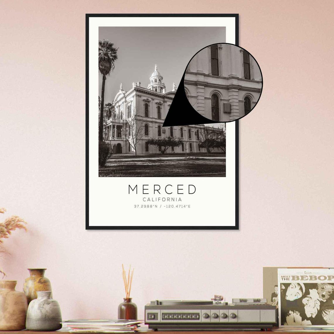 Merced California Historic Courthouse Minimalist Travel Poster - Image 4