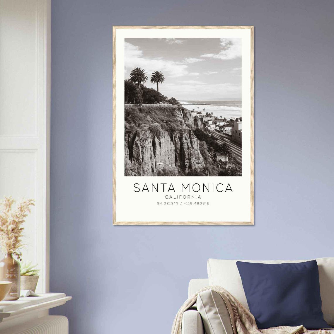 Santa Monica California Photo Travel Poster Santa Monica Travel Print Minimalist Travel Print Ds4 - Image 2