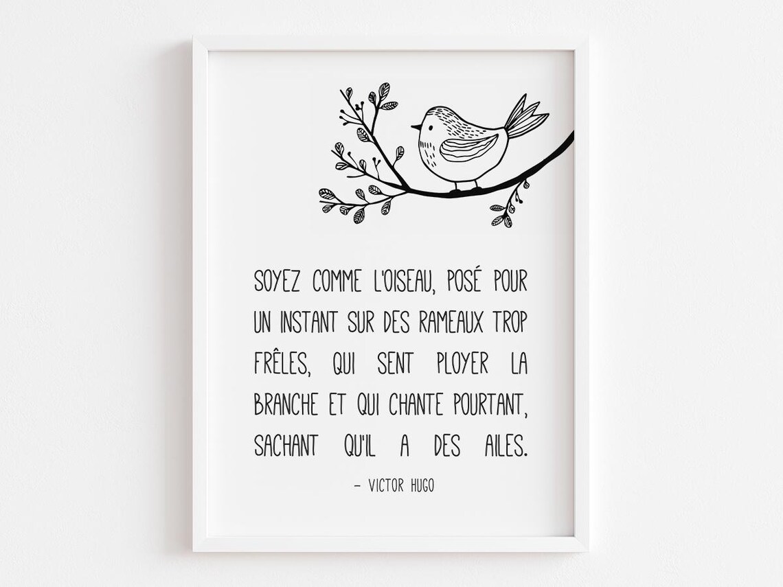 Soyez Comme Loiseau Quote, Victor Hugo Nature Love