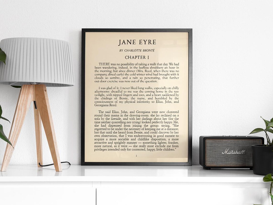 Jane Eyre First Page Chapter 1, Literature Art Print - Image 2