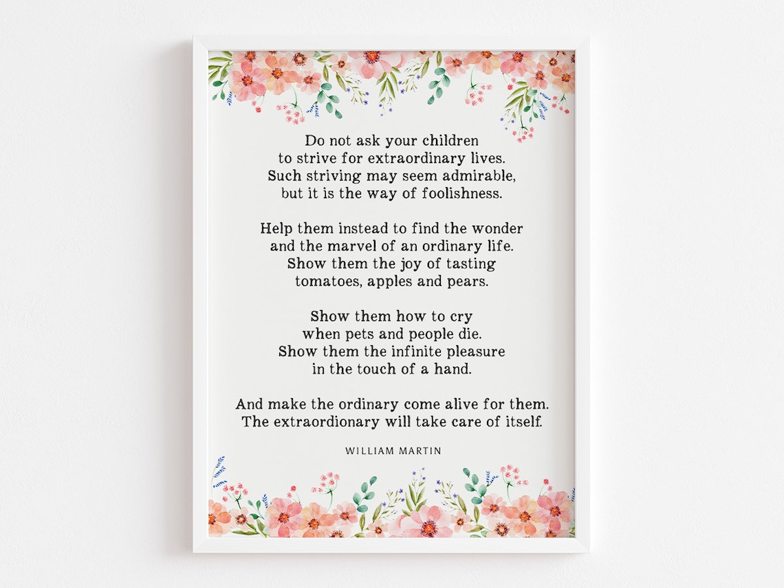 Do Not Ask Your Children To Strive, Nursery Poem