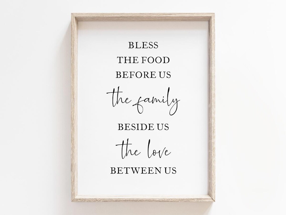 Bless The Food Before Us, Kitchen Wall Art