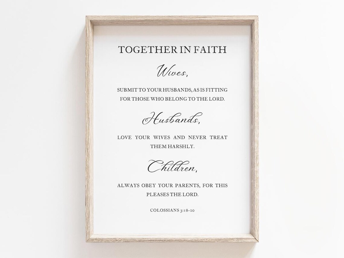 Wives Submit To Your Husband, Christian Faith Bedroom Decor