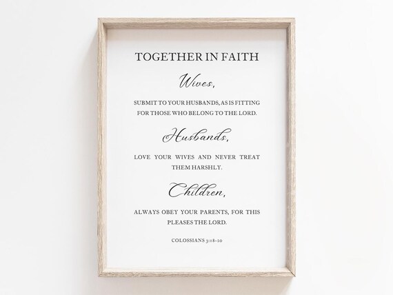 Wives Submit To Your Husband, Christian Faith Bedroom Decor
