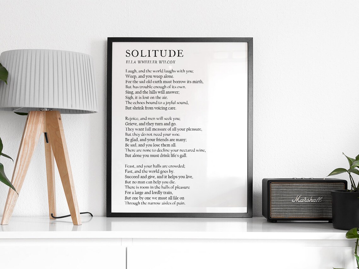 Solitude By Ella Wheeler Wilcox, Meditation Room Decor - Image 2