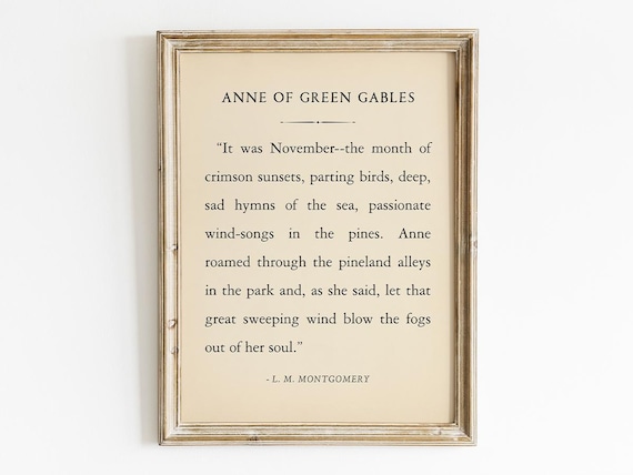 Anne Of Green Gables November Quote Art Print