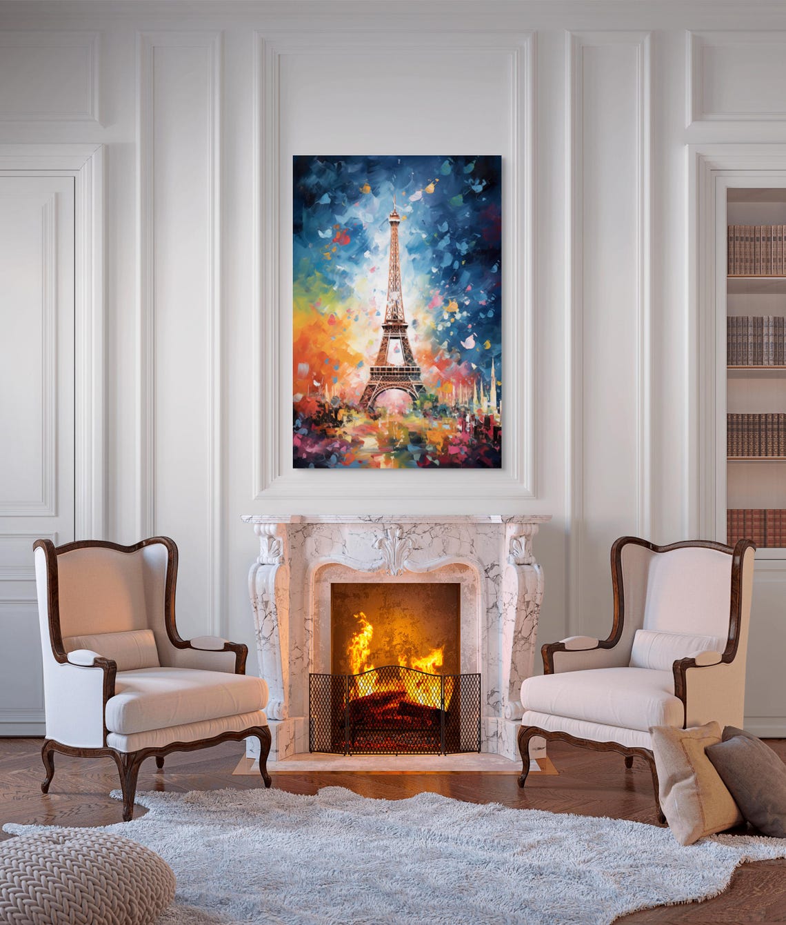 Abstract Eiffel Tower Paris Painting Poster in Bright Modern Colors - Image 3