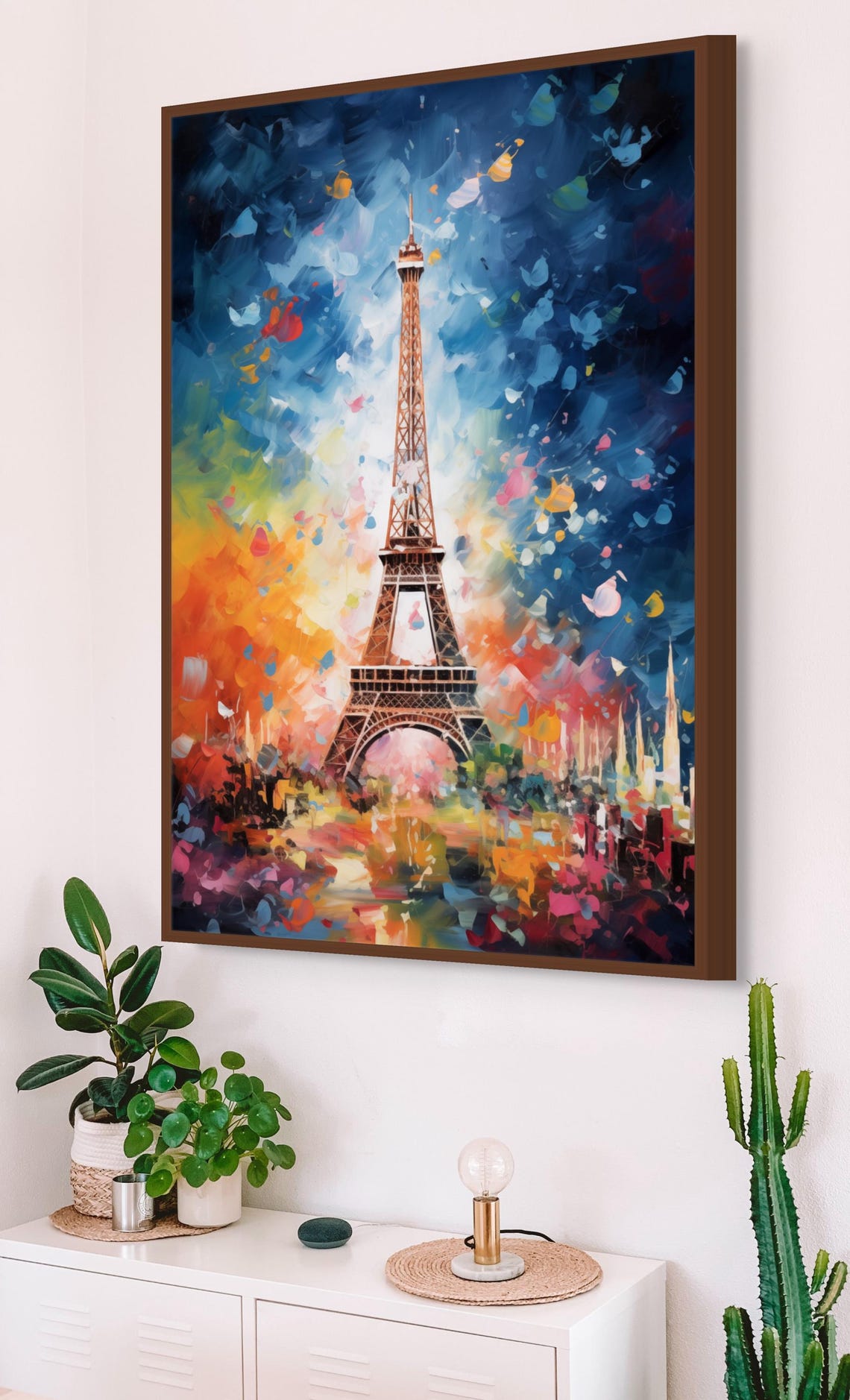 Abstract Eiffel Tower Paris Painting Poster in Bright Modern Colors - Image 2